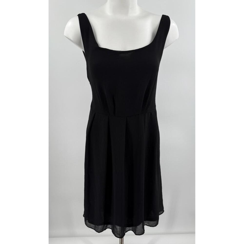 Love Stitch Blue Square Neckline Pleated Flowy Chic Sleeveless Dress Size Medium